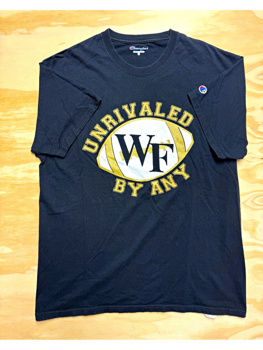 Champion Wake Forest Demon Deacons "Unrivaled By Any" Black T-Shirt Size L